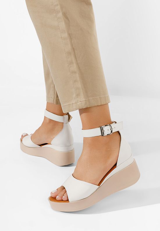 Sandale s platformom kože Salegia bijele, Veličine: 40 - zapatos