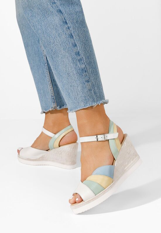 Sandale s platformom kože Irvina bijele, Veličine: 41 - zapatos