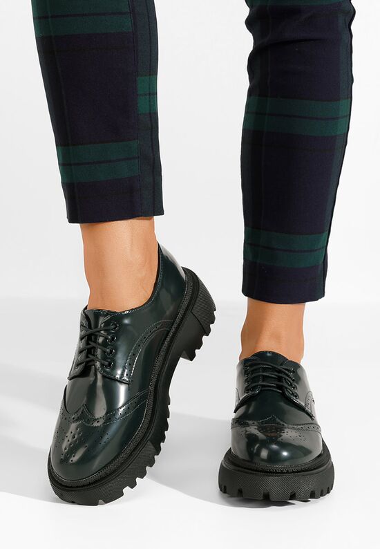 Ženske cipele oksfordice Sidoma Zeleno, Veličine: 41 - zapatos