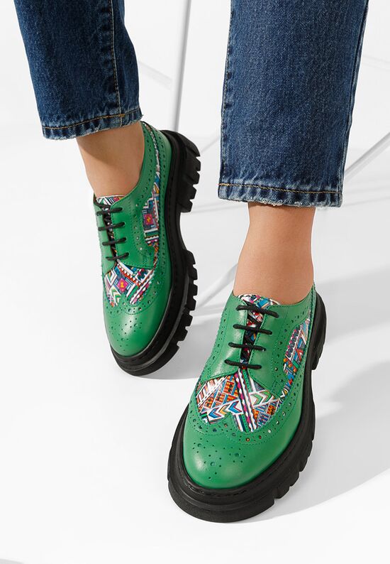 Ženske cipele oksfordice Henise V5 zeleno, Veličine: 35 - zapatos