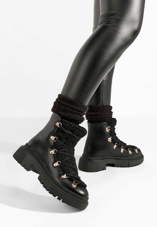 Zimske gojzerice za žene Sherpa crno, Veličine: 37 - zapatos