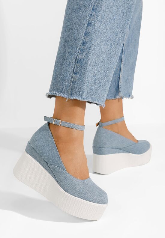 Cipele s platformom Leanora plavi, Veličine: 41 - zapatos