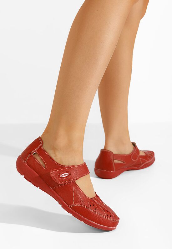 Balerinke od prirodne kože crveno Milsa, Veličine: 36 - zapatos